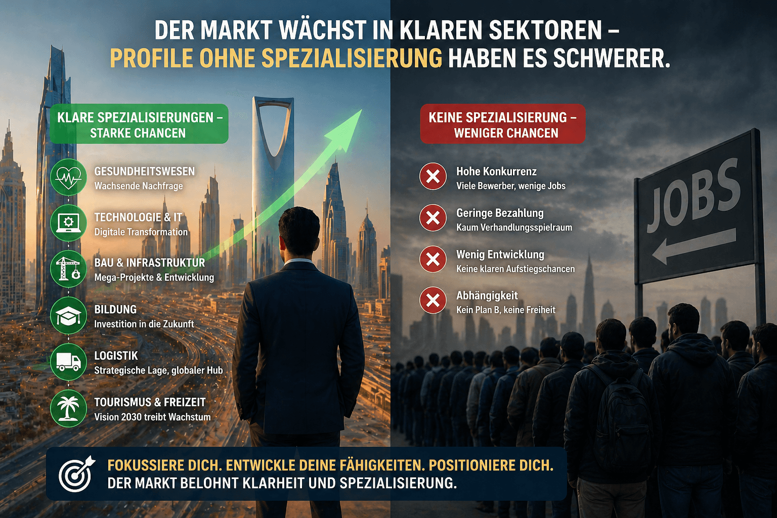 Spezialisierung und klare Sektoren am Arbeitsmarkt Saudi-Arabien
