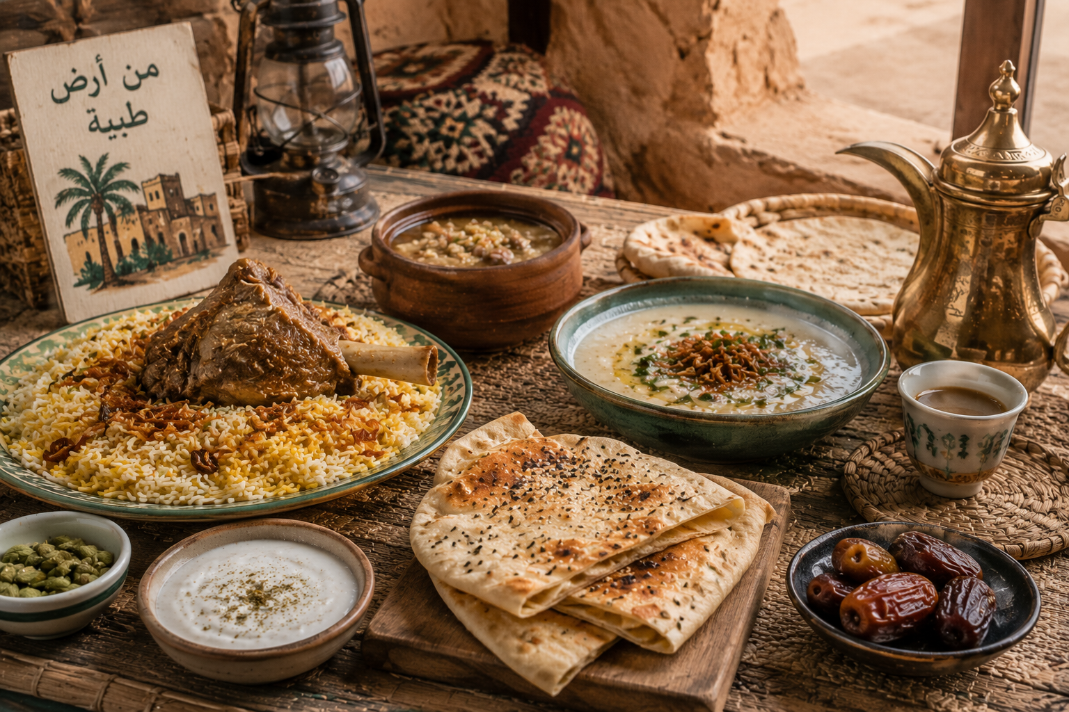 مائدة مشتركة كجزء من ثقافة الضيافة السعودية