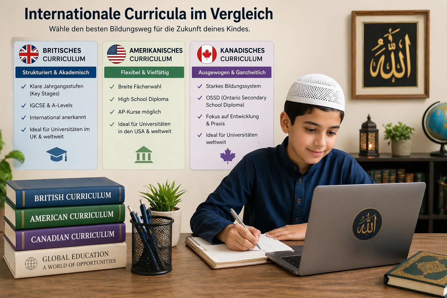 International curricula, laptop, learning
